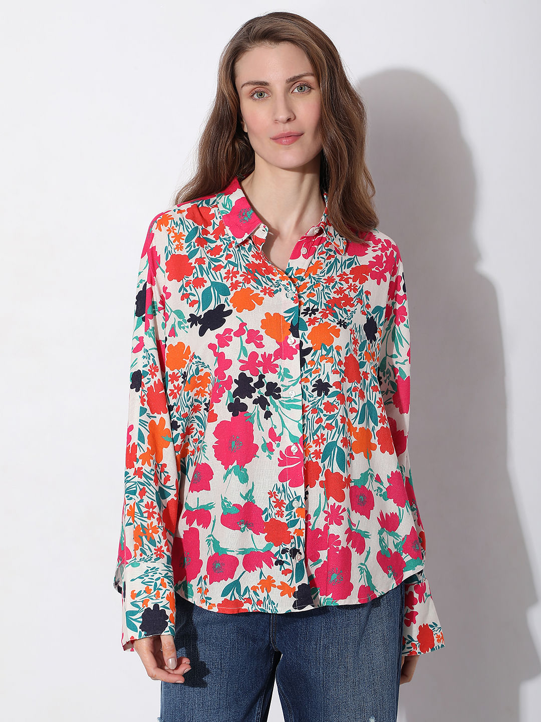 Multi-Colour Floral Print Shirt