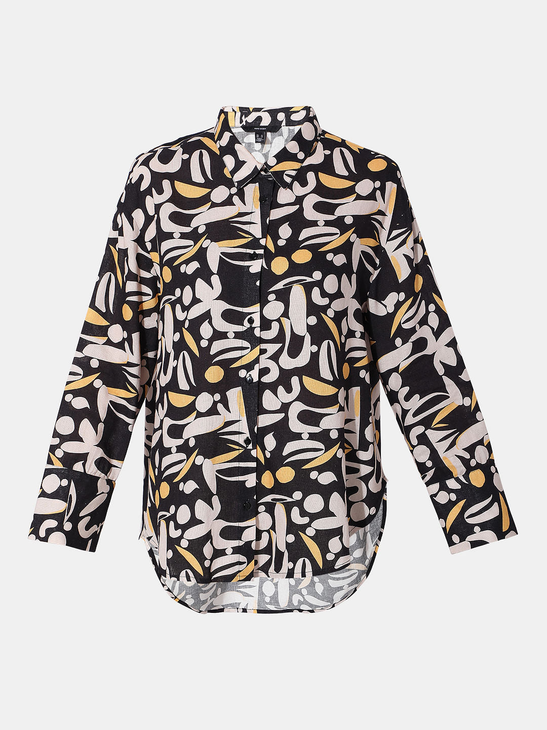 Black Printed Full Sleeves Shirt