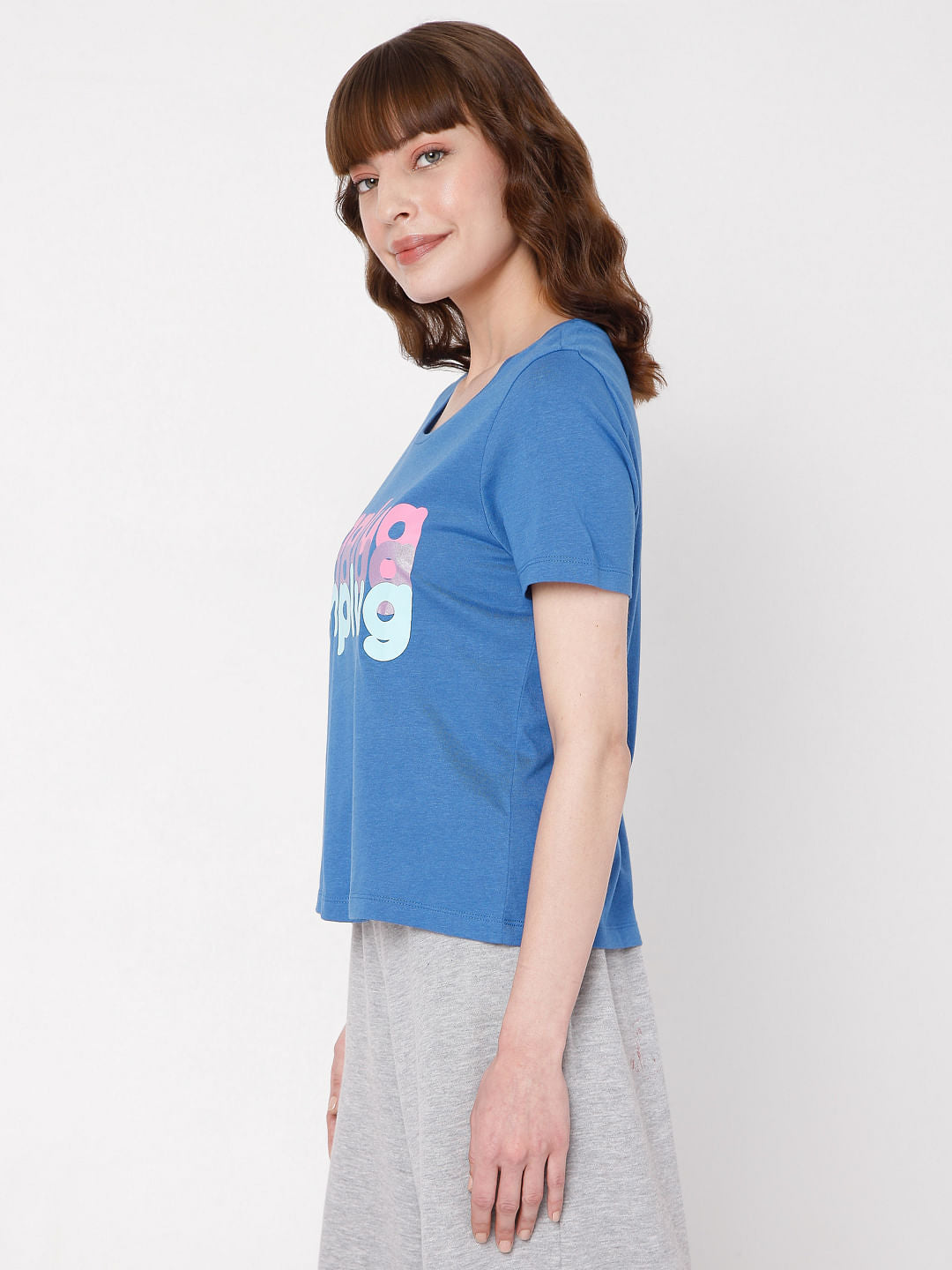 Blue Graphic Print T-Shirt