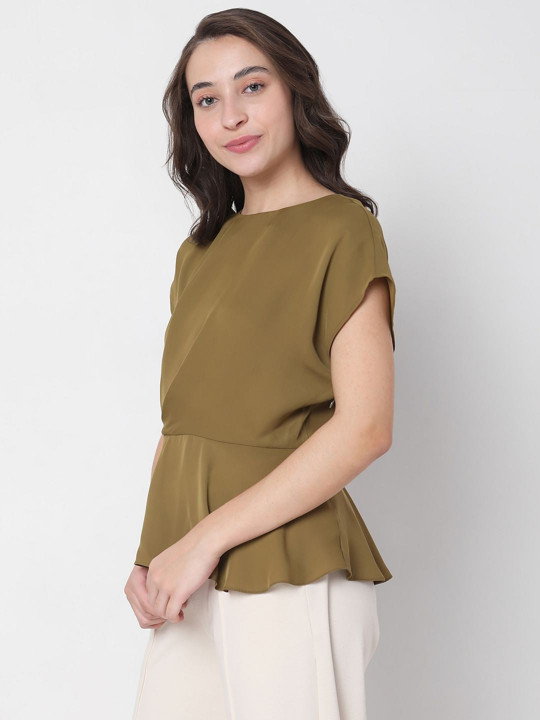 Green Peplum Top