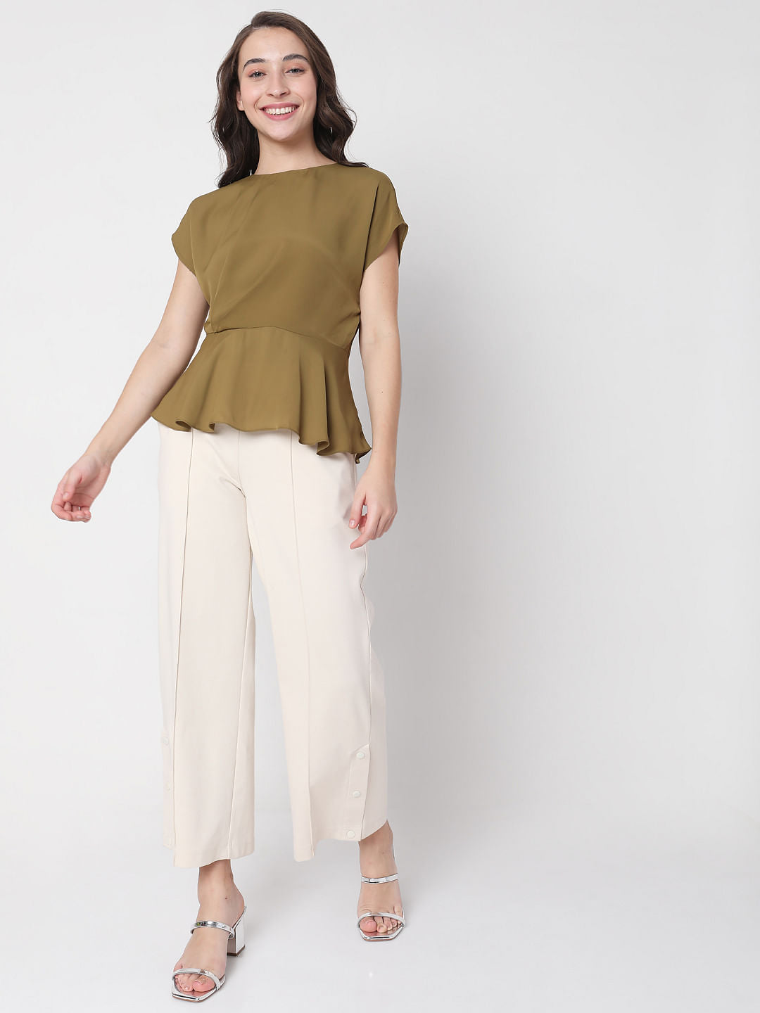 Green Peplum Top