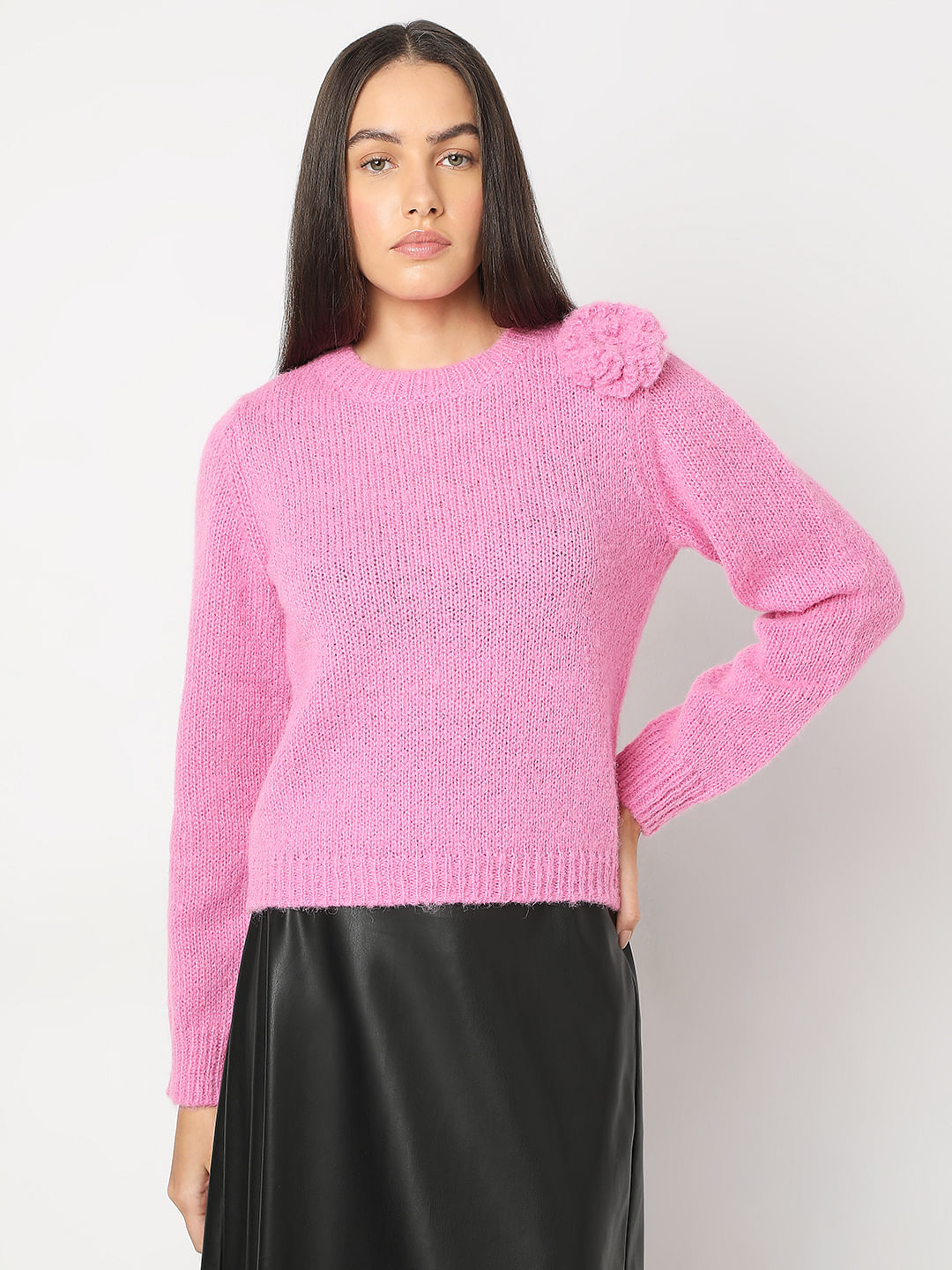 Pink Short Knit Pullover