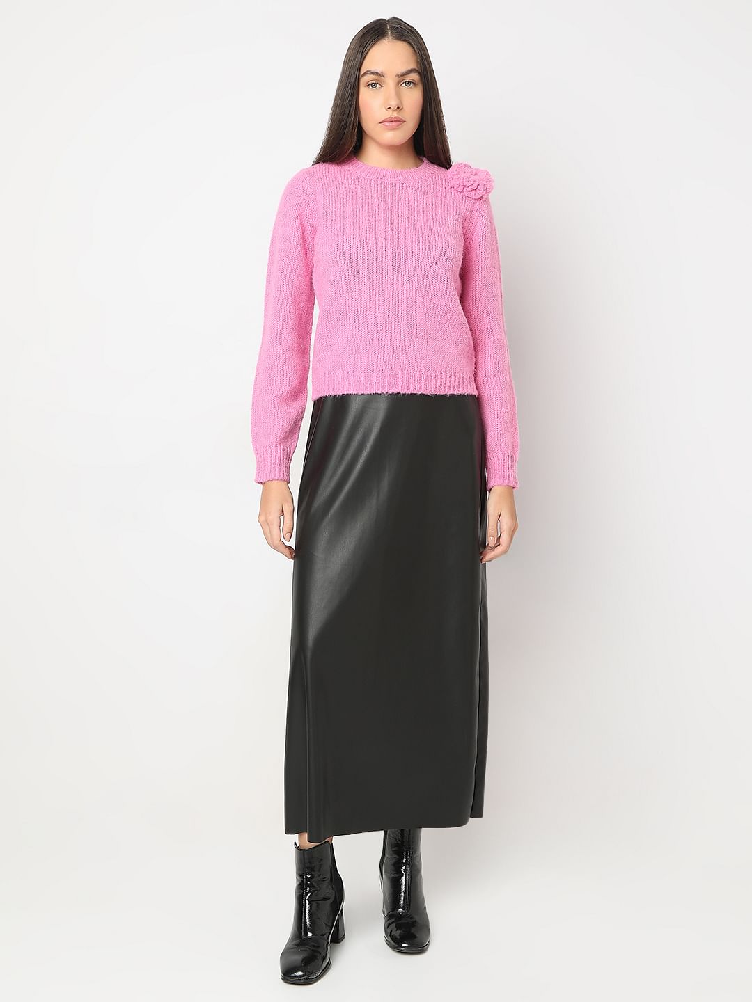 Pink Short Knit Pullover