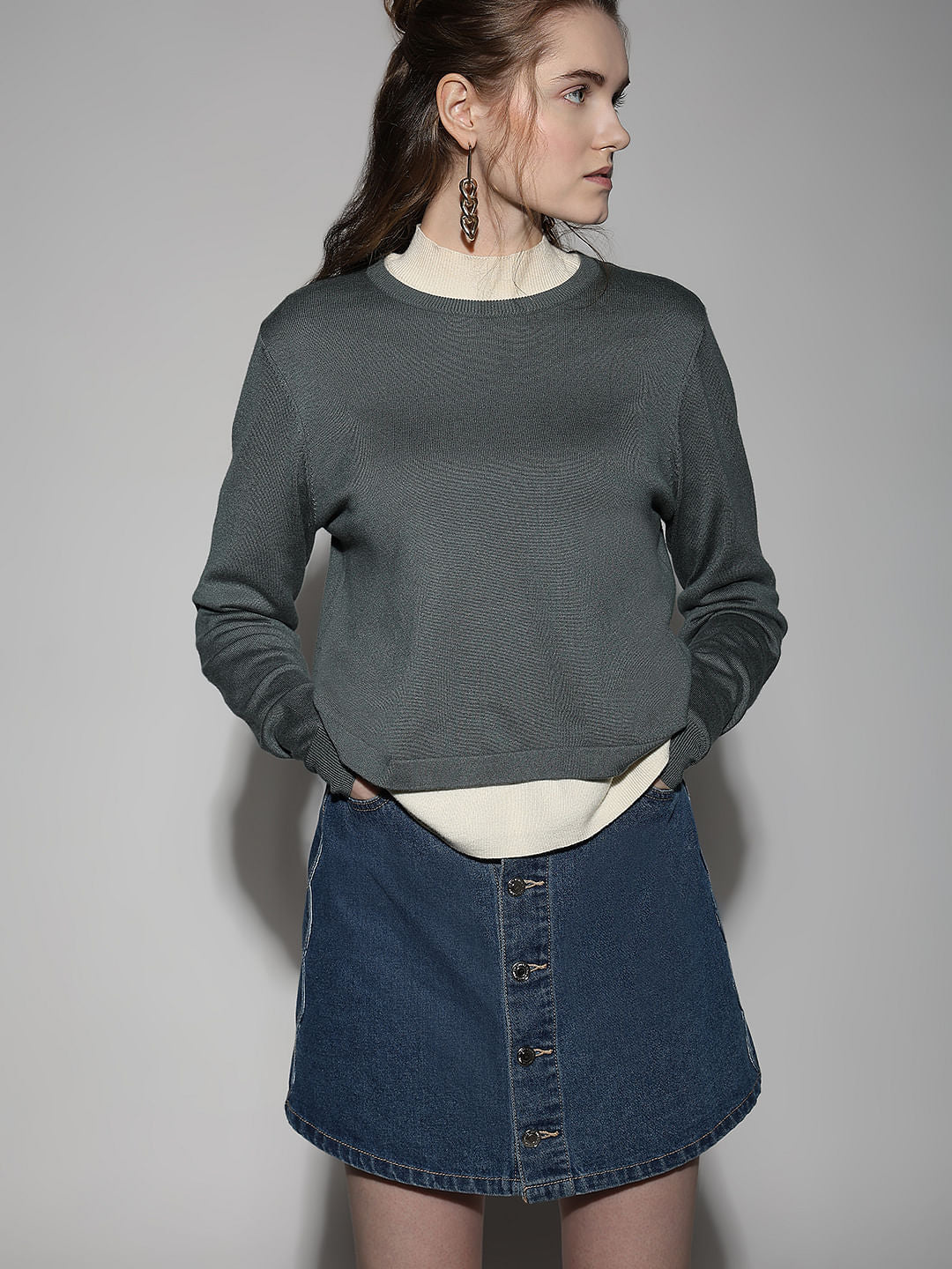 Dark Green Long Sleeve Pullover