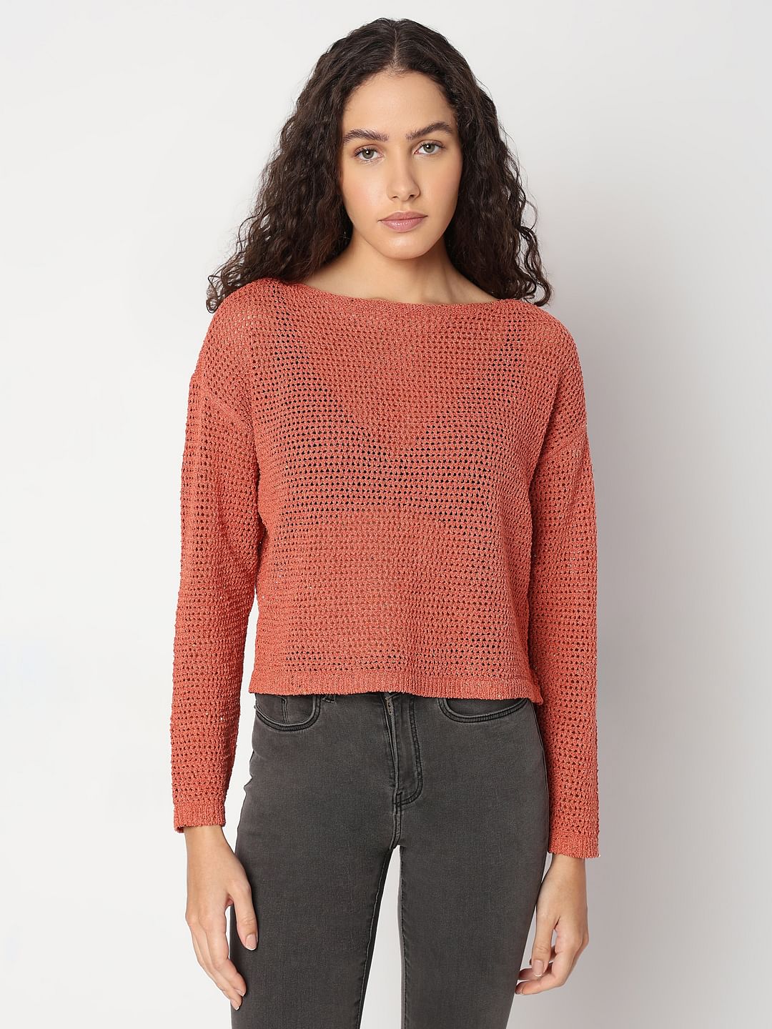 Red Boatneck Short Pullover