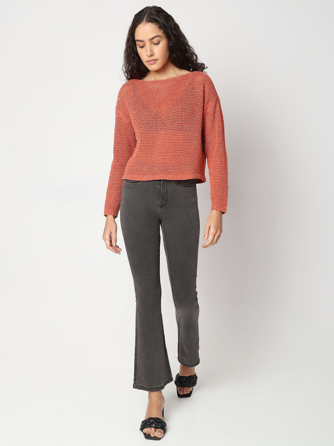 Red Boatneck Short Pullover