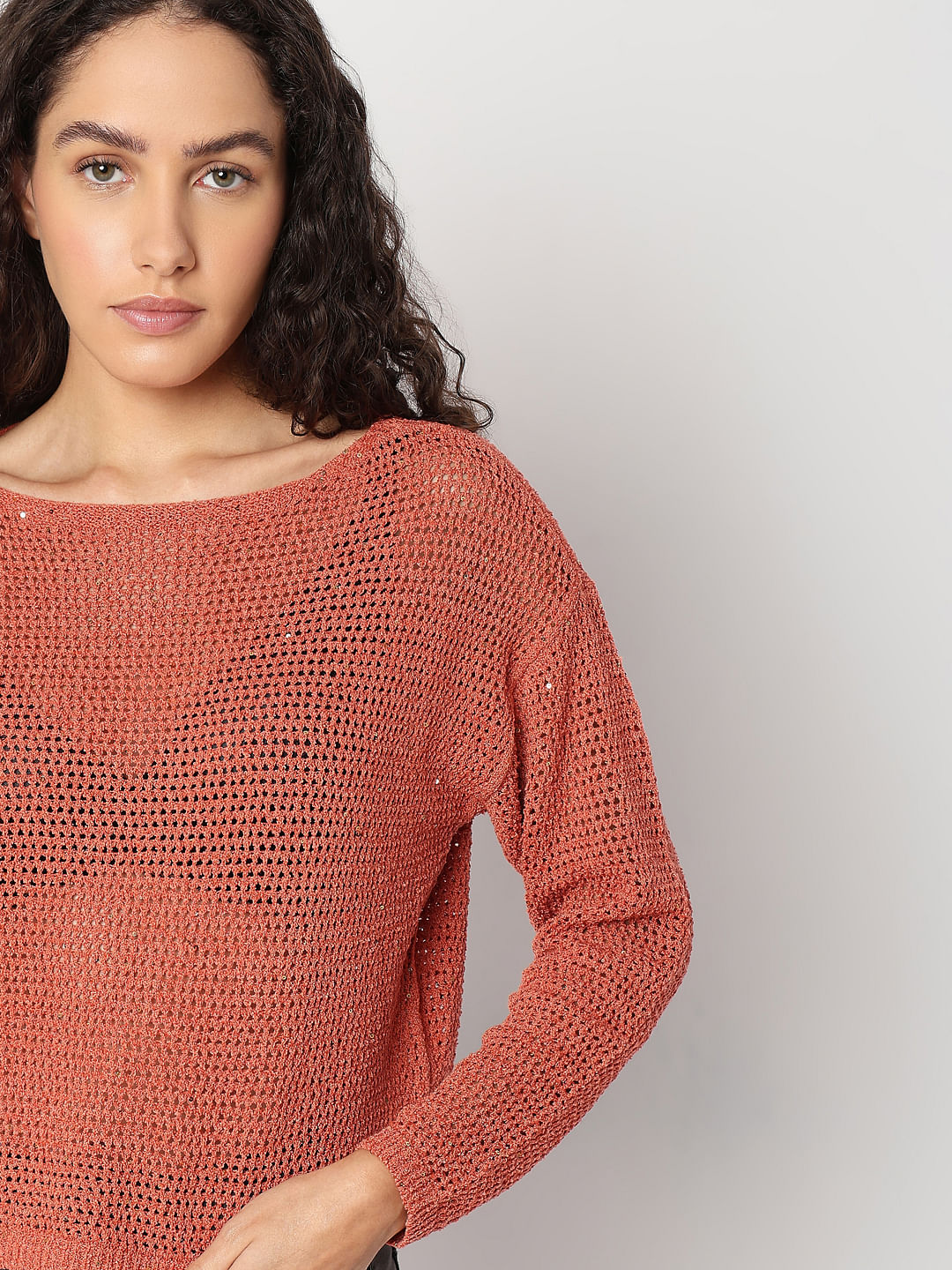 Red Boatneck Short Pullover