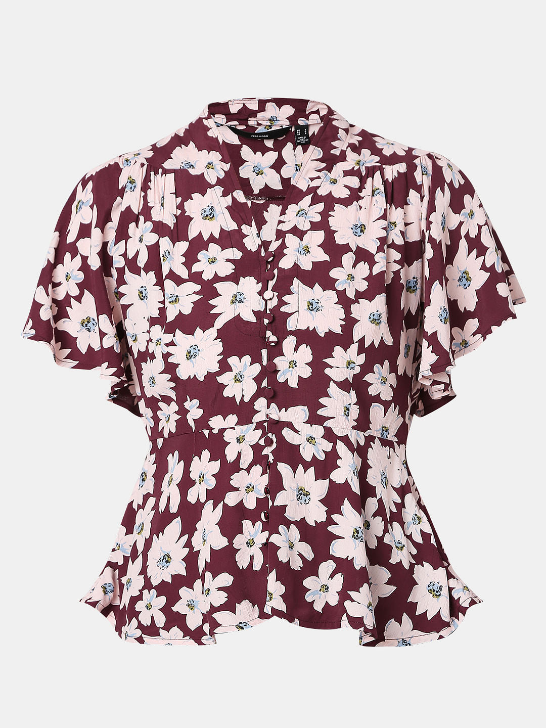 Wine Floral Top