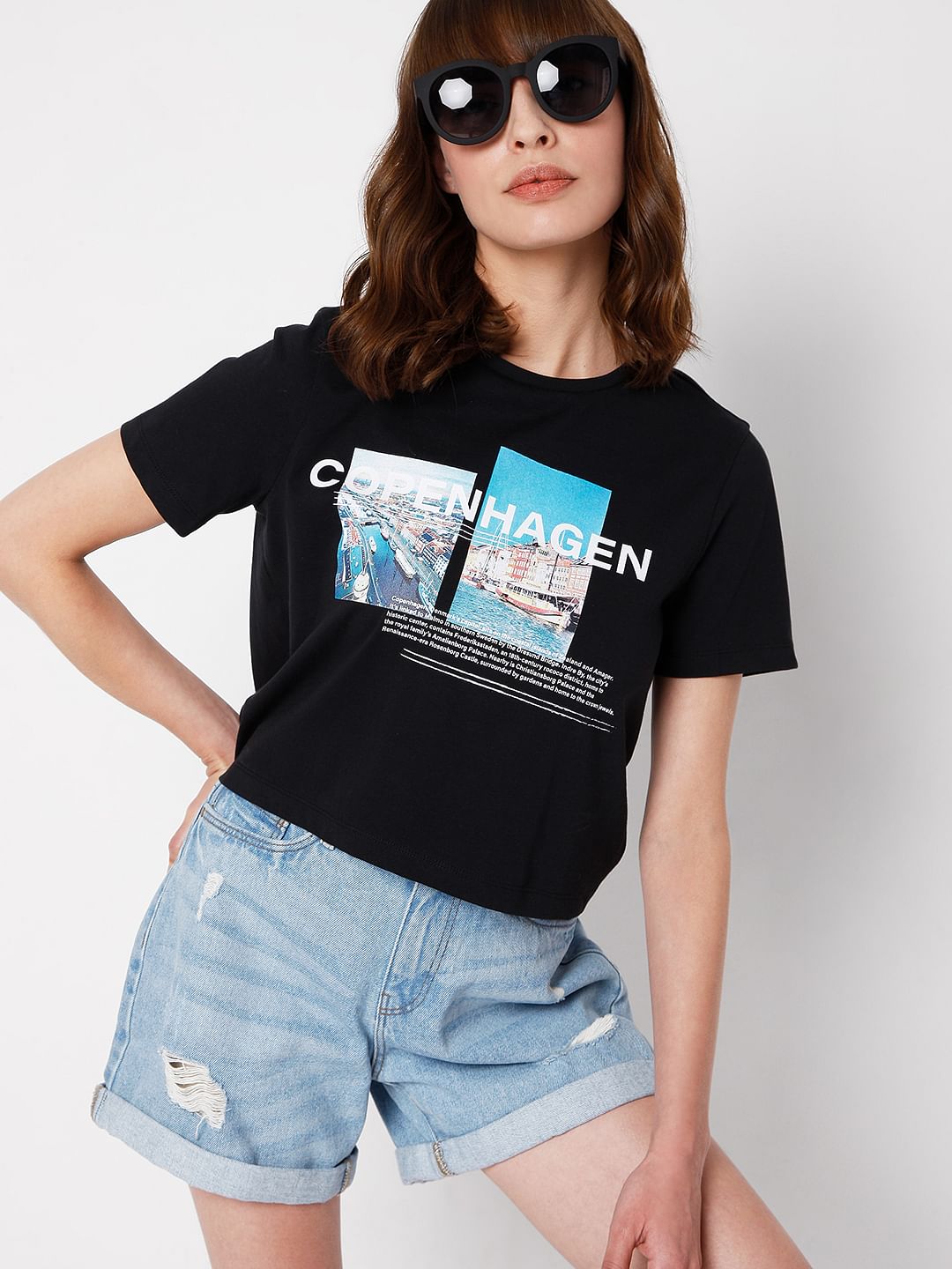 Black Graphic Print T-Shirt