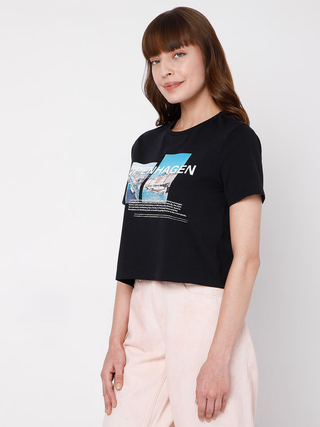 Black Graphic Print T-Shirt