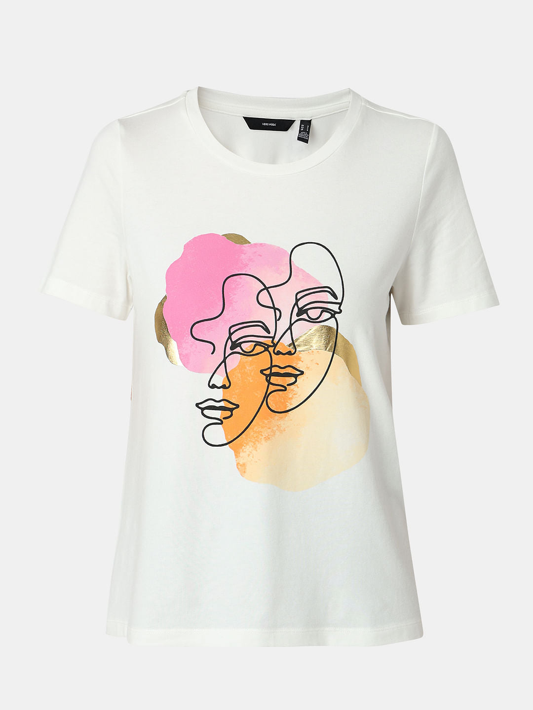 White Graphic Print T-Shirt