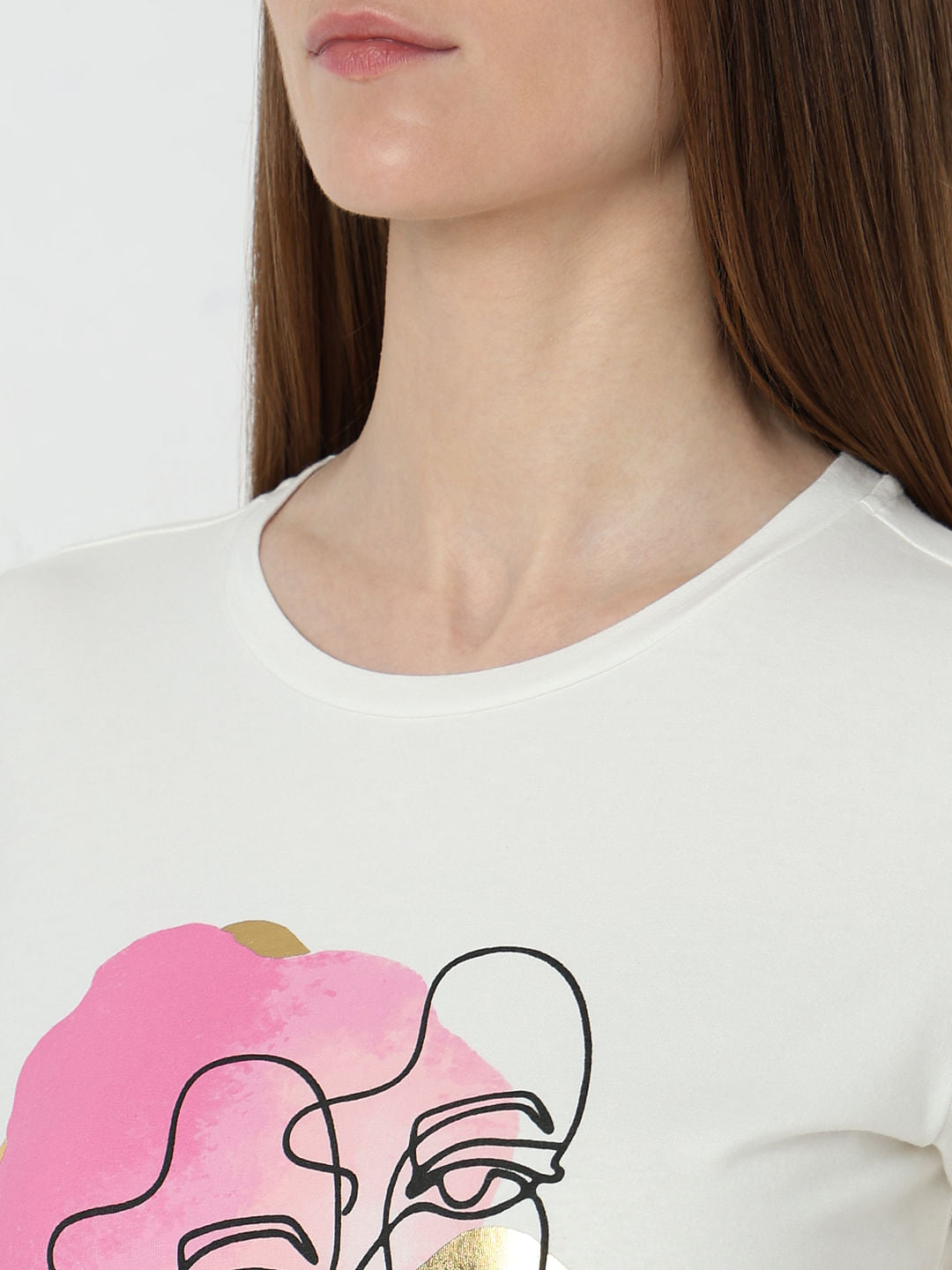 White Graphic Print T-Shirt