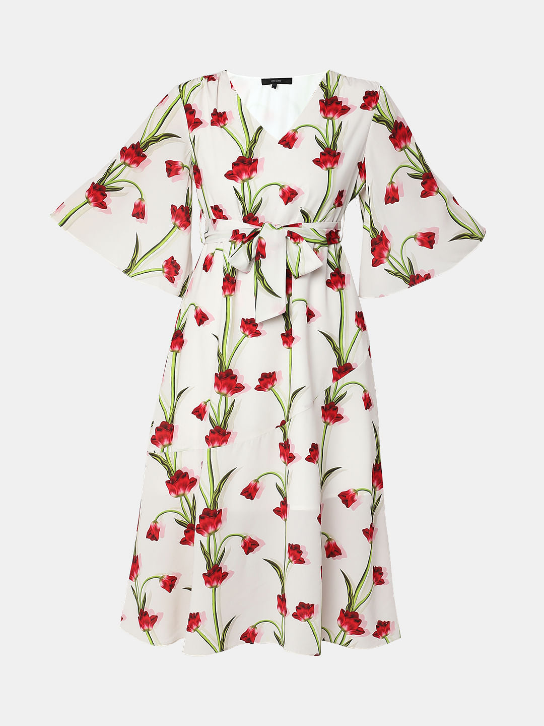 White Floral Fit & Flare Dress