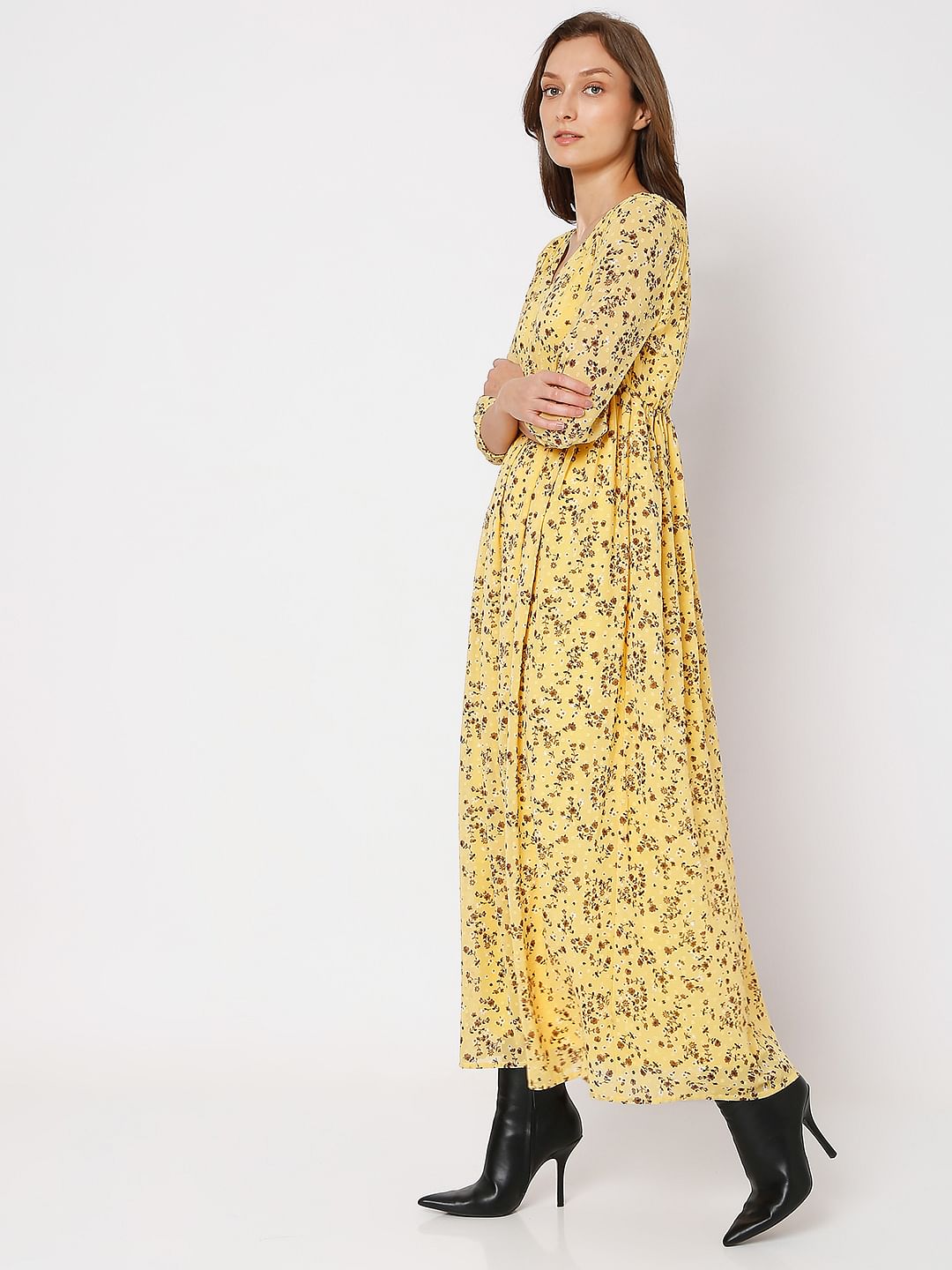 Yellow Floral Maxi Dress