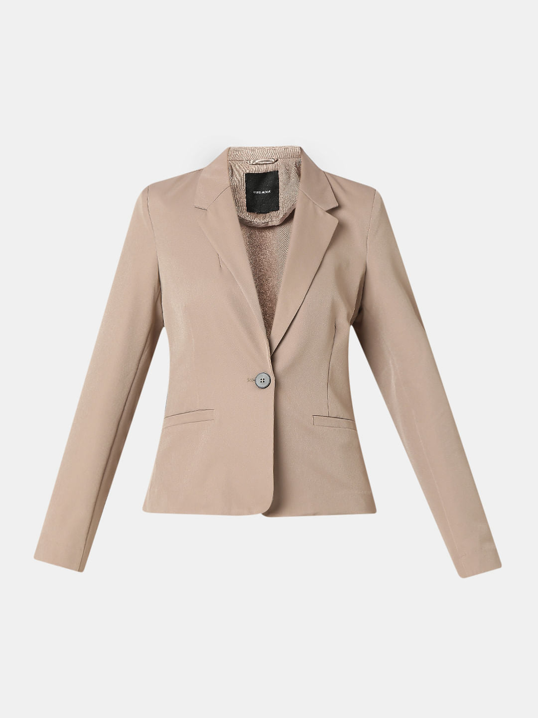 Beige Single Breasted Blazer
