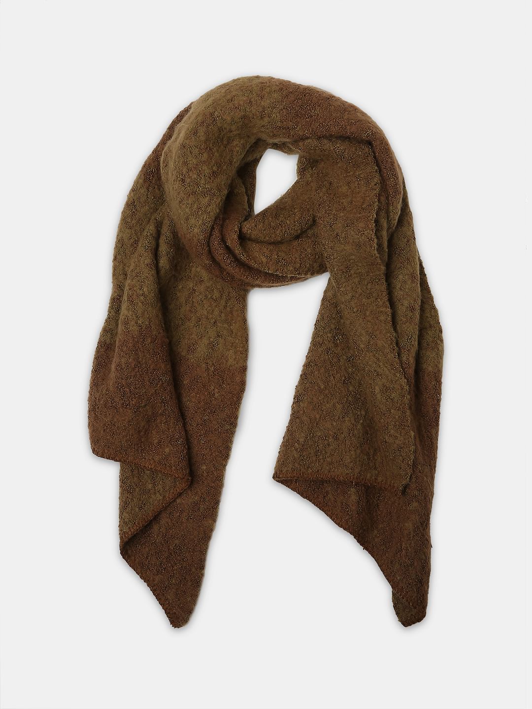 Brown Textured Scarf
