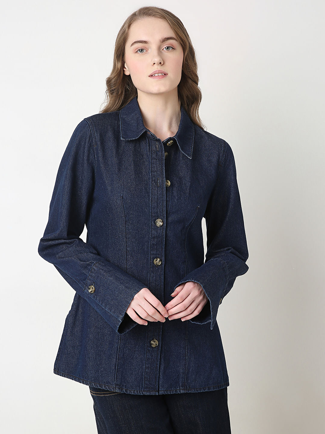 Dark Blue Denim Shacket