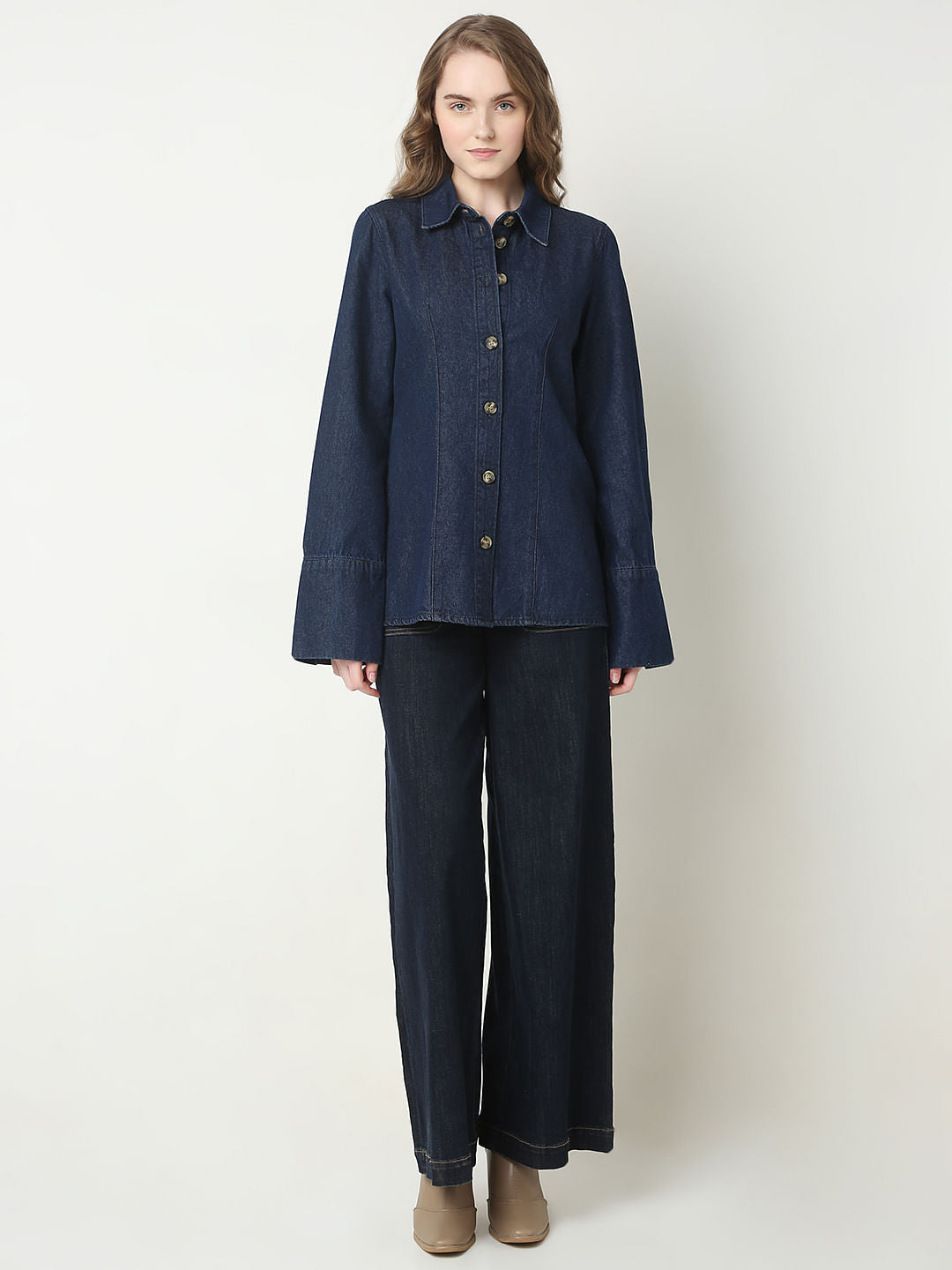 Dark Blue Denim Shacket