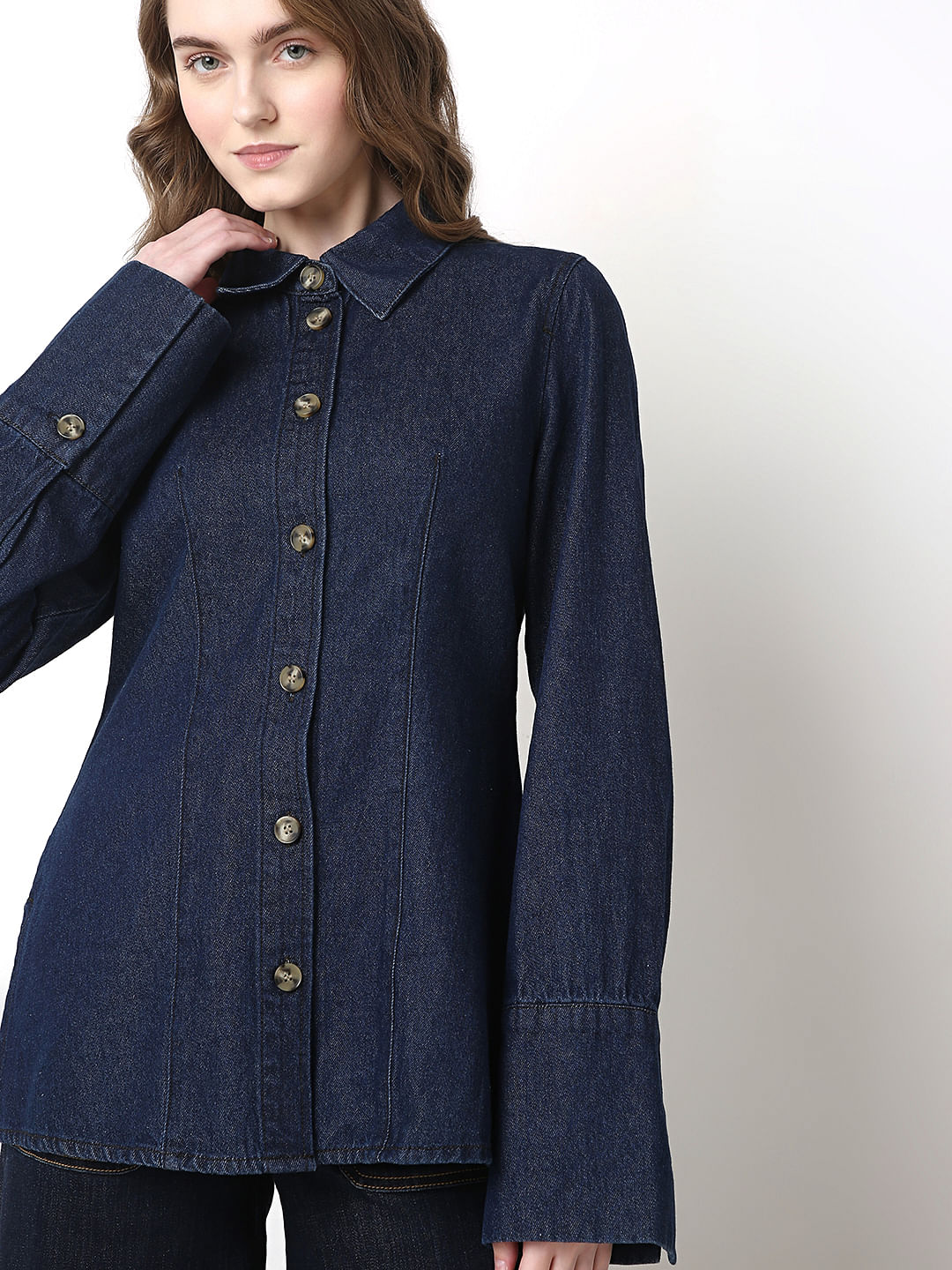 Dark Blue Denim Shacket