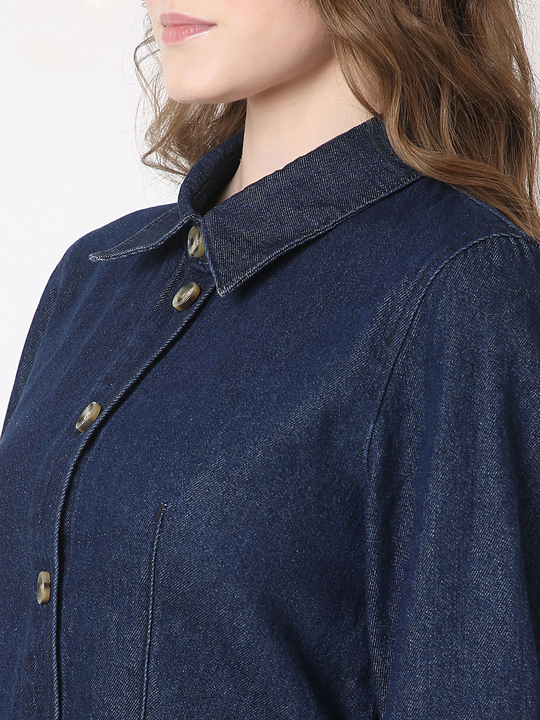 Dark Blue Denim Shacket
