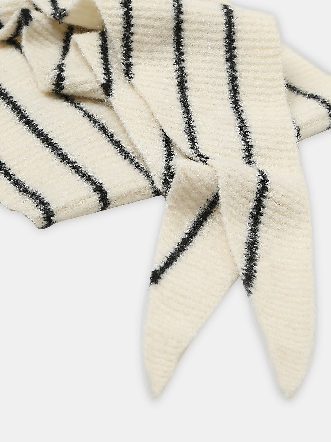 White And Black Striped Scarf