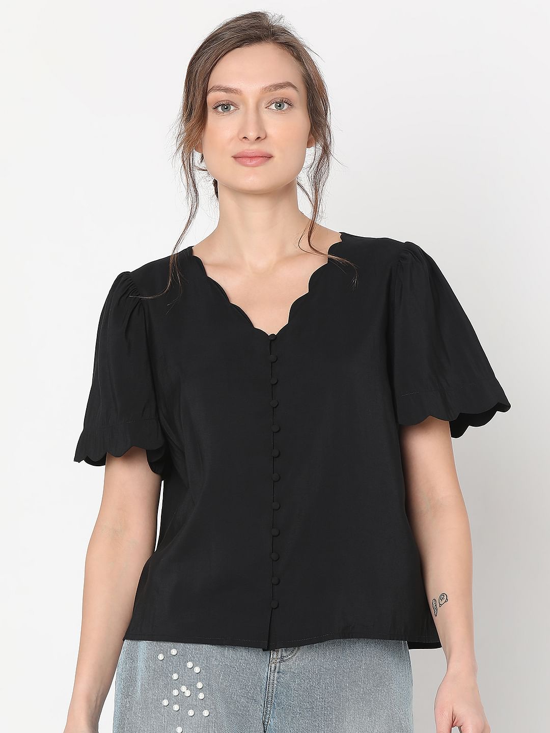 Black Short Sleeves Top
