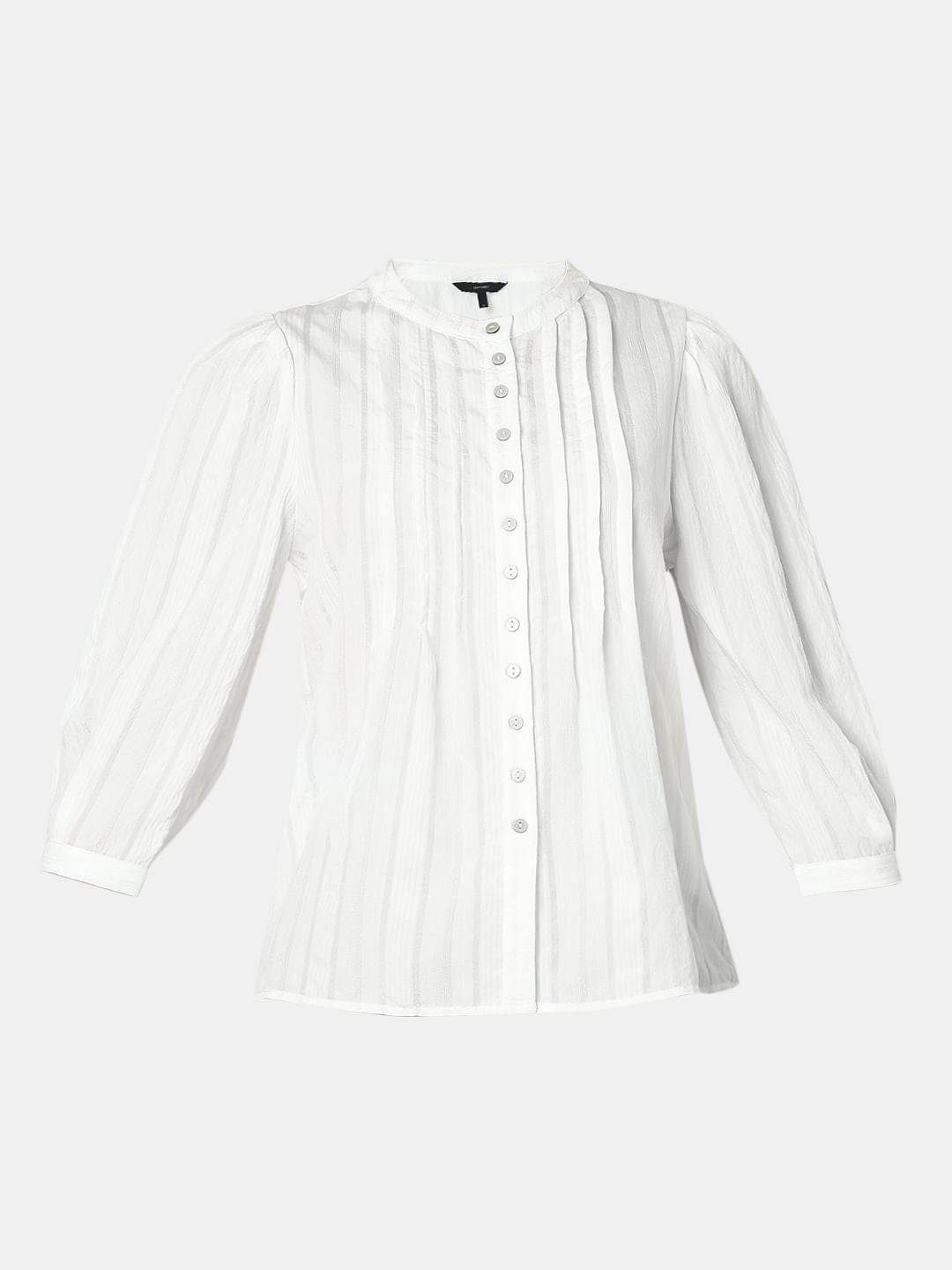 White Pintuck Detail Top