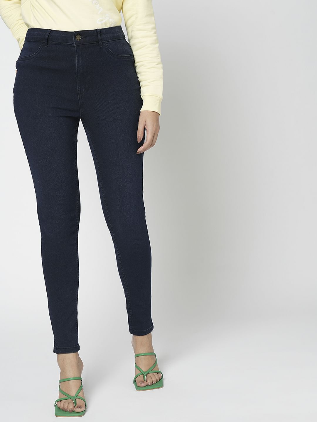 I.Scenery By Vero Moda Dark Blue High Rise Skinny Jeggings