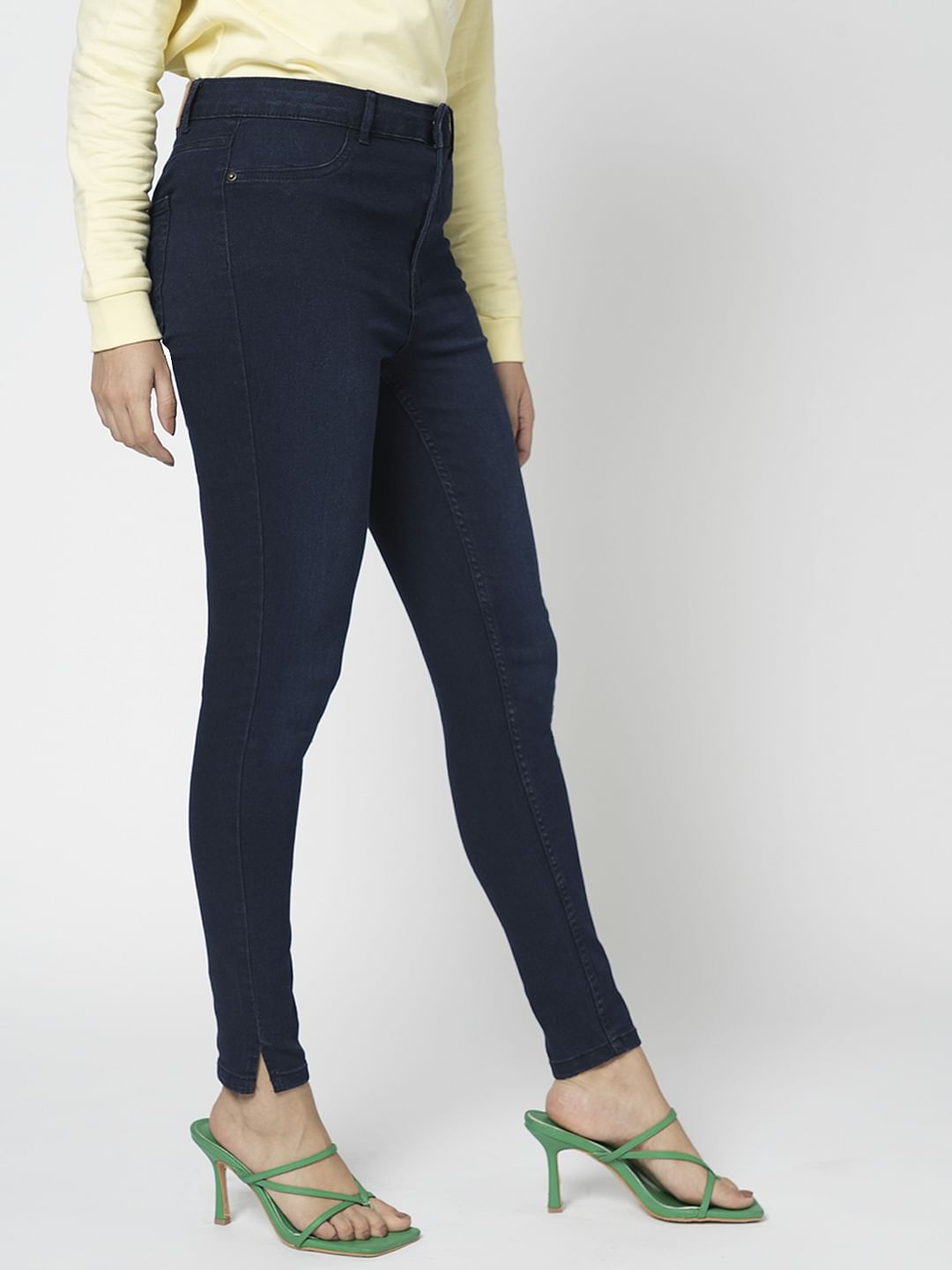 I.Scenery By Vero Moda Dark Blue High Rise Skinny Jeggings