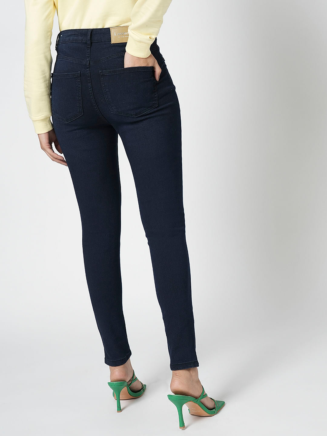 I.Scenery By Vero Moda Dark Blue High Rise Skinny Jeggings