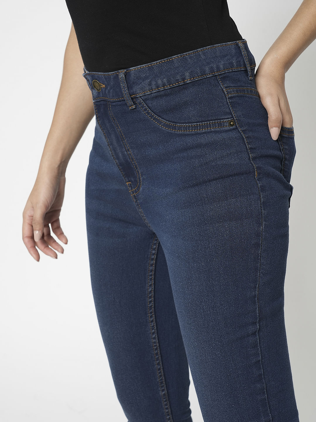 I.Scenery By Vero Moda Blue High Rise Skinny Jeggings