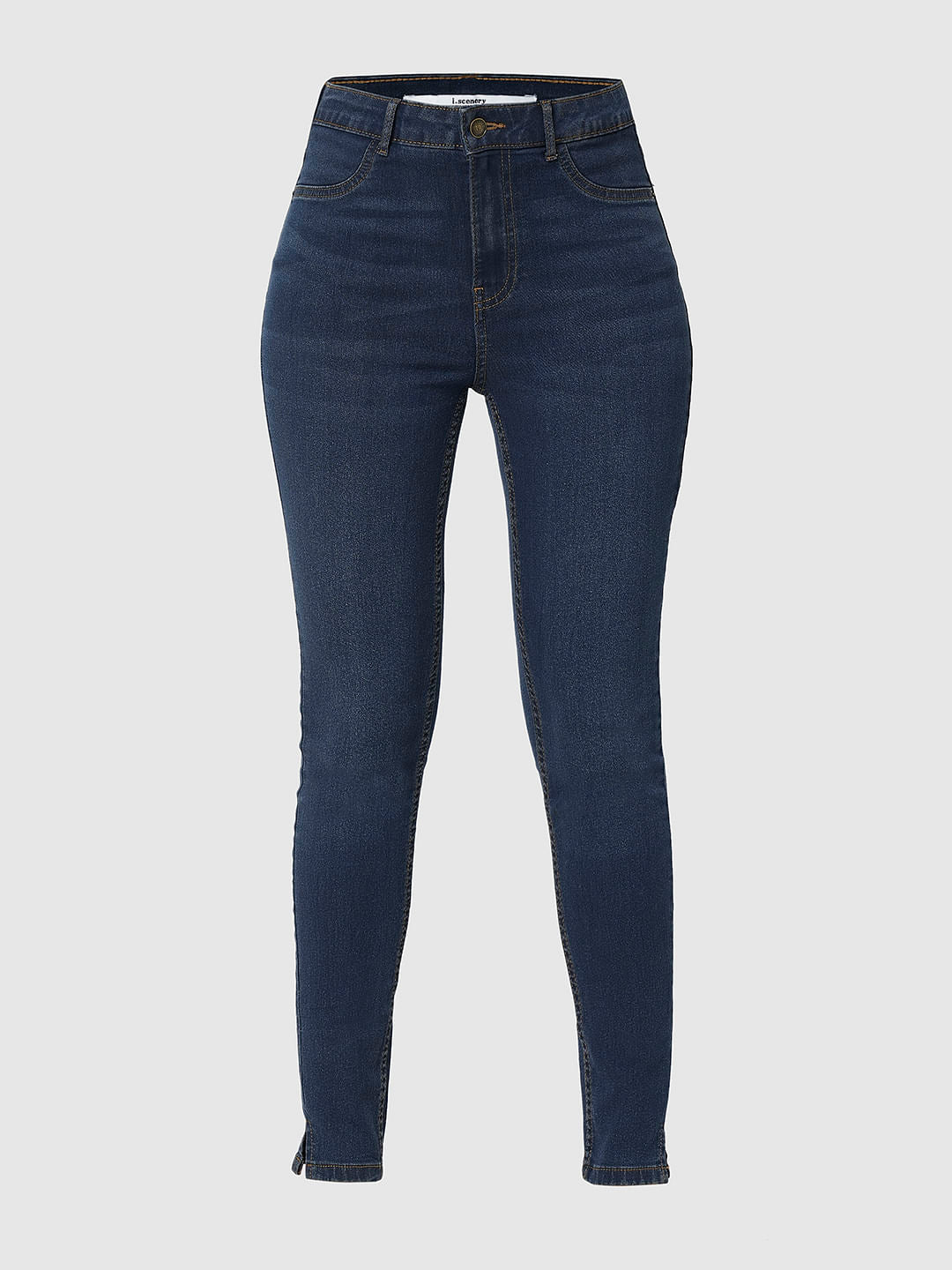 I.Scenery By Vero Moda Blue High Rise Skinny Jeggings
