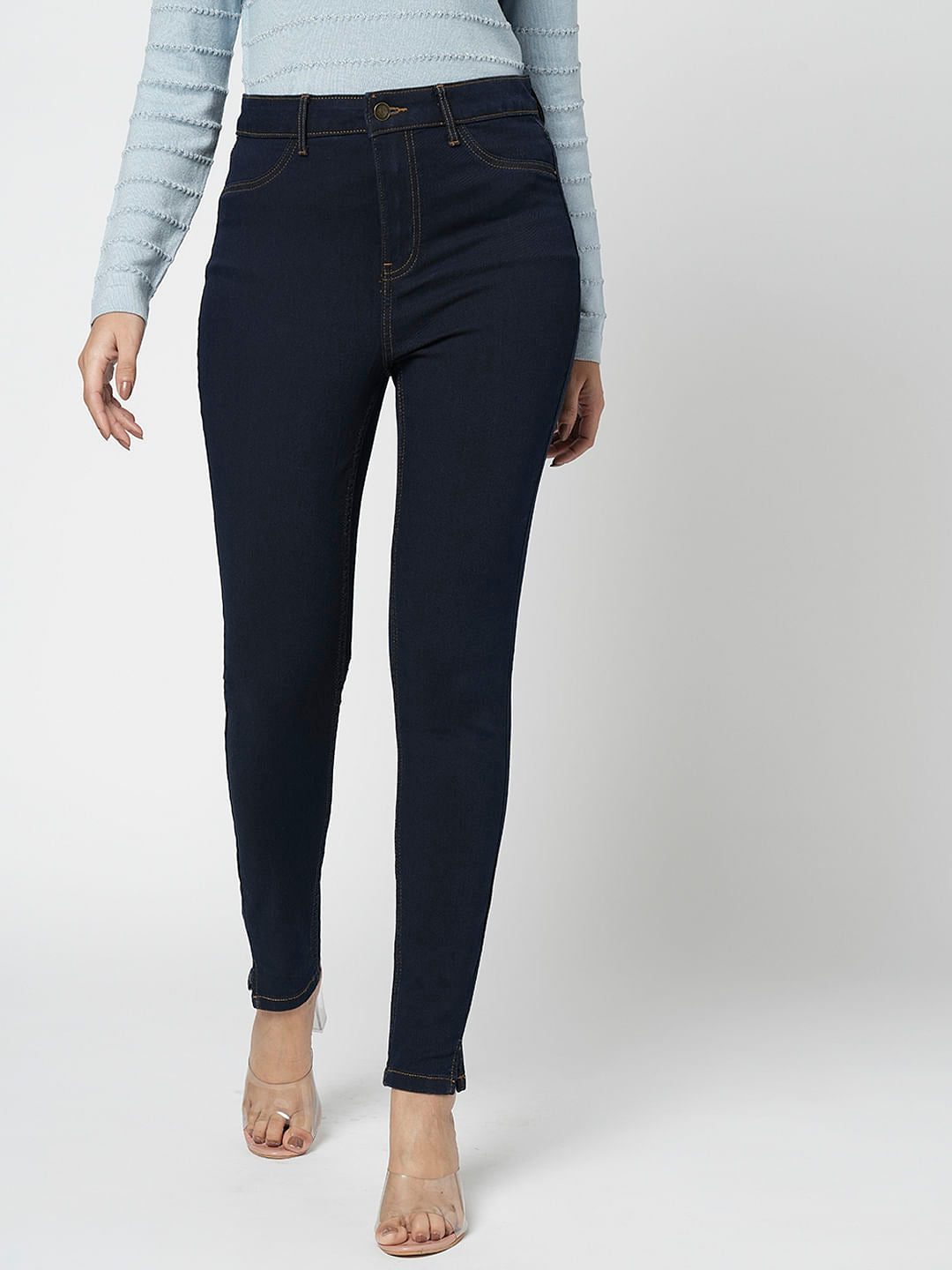 I.Scenery By Vero Moda Dark Blue High Rise Skinny Jeggings