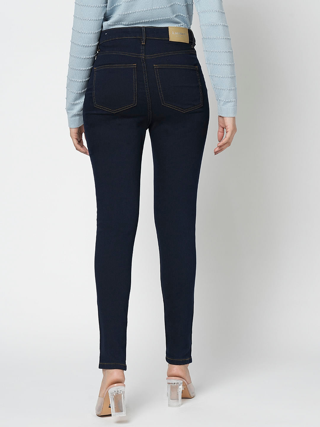 I.Scenery By Vero Moda Dark Blue High Rise Skinny Jeggings