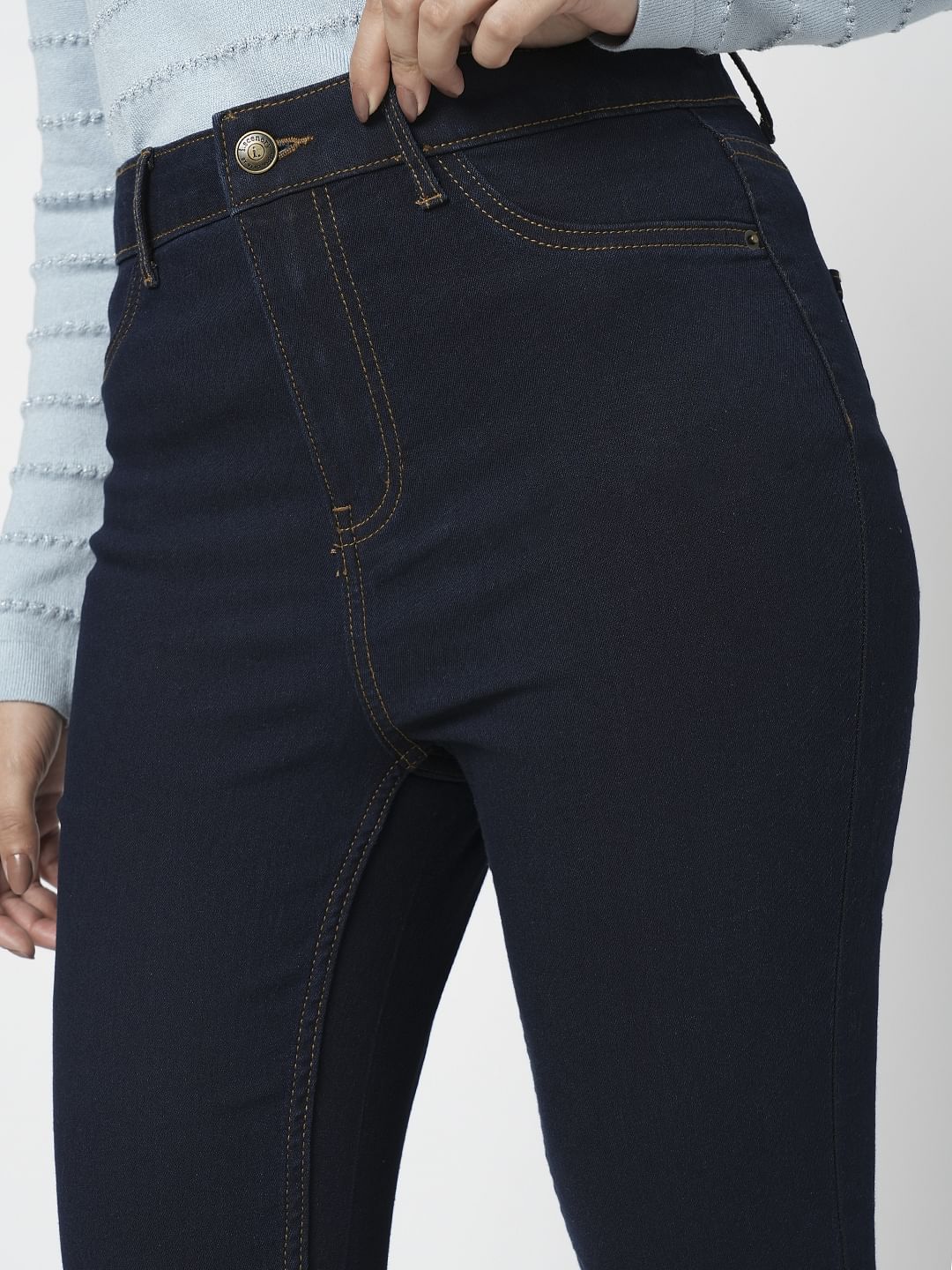 I.Scenery By Vero Moda Dark Blue High Rise Skinny Jeggings