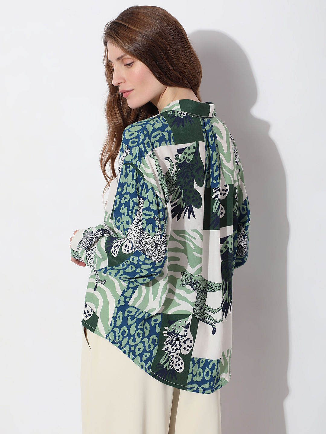 Green Animal Print Shirt