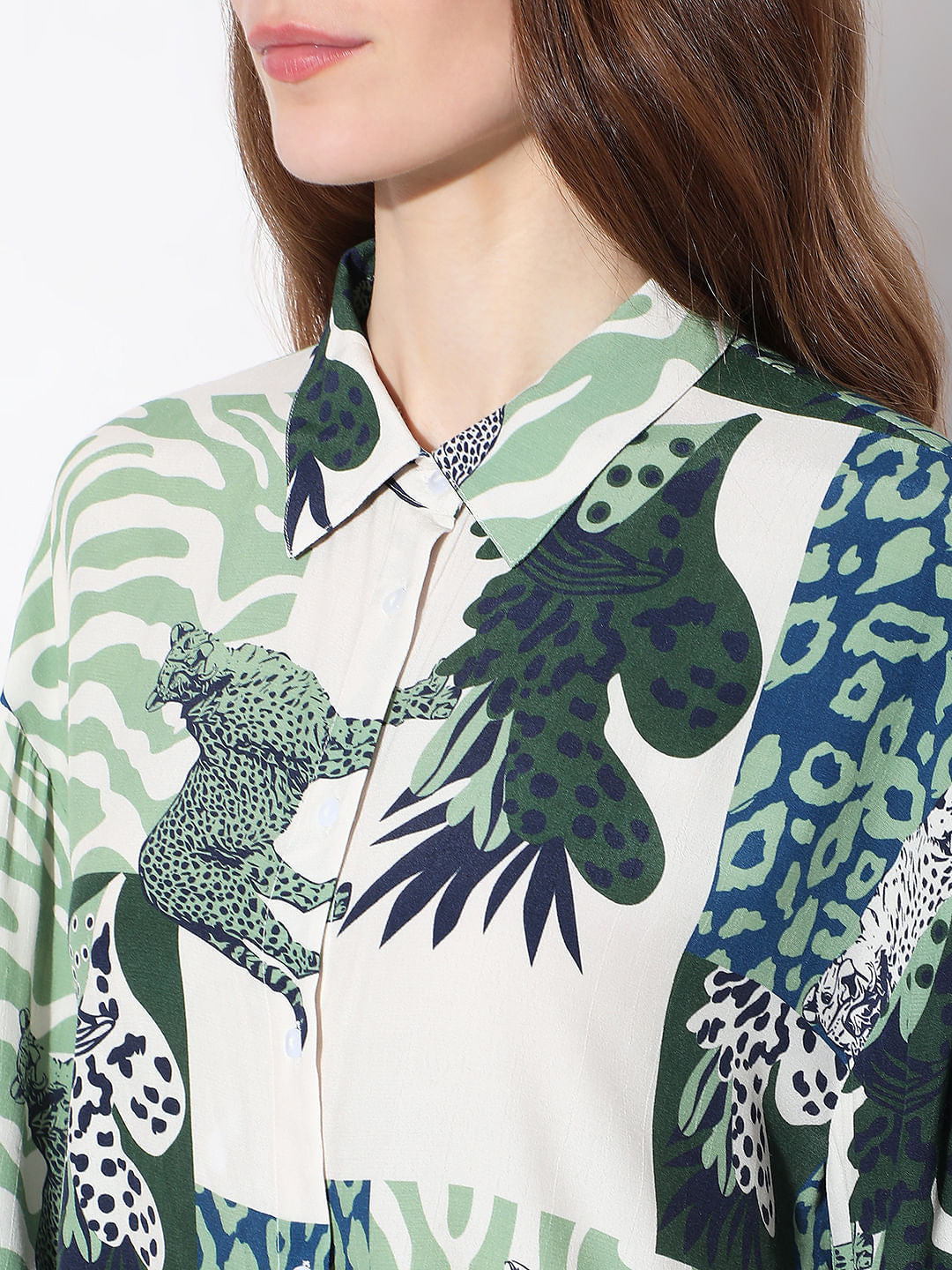 Green Animal Print Shirt
