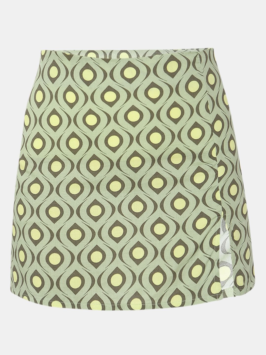 Green Low Rise Printed Co-Ord Set Skirt