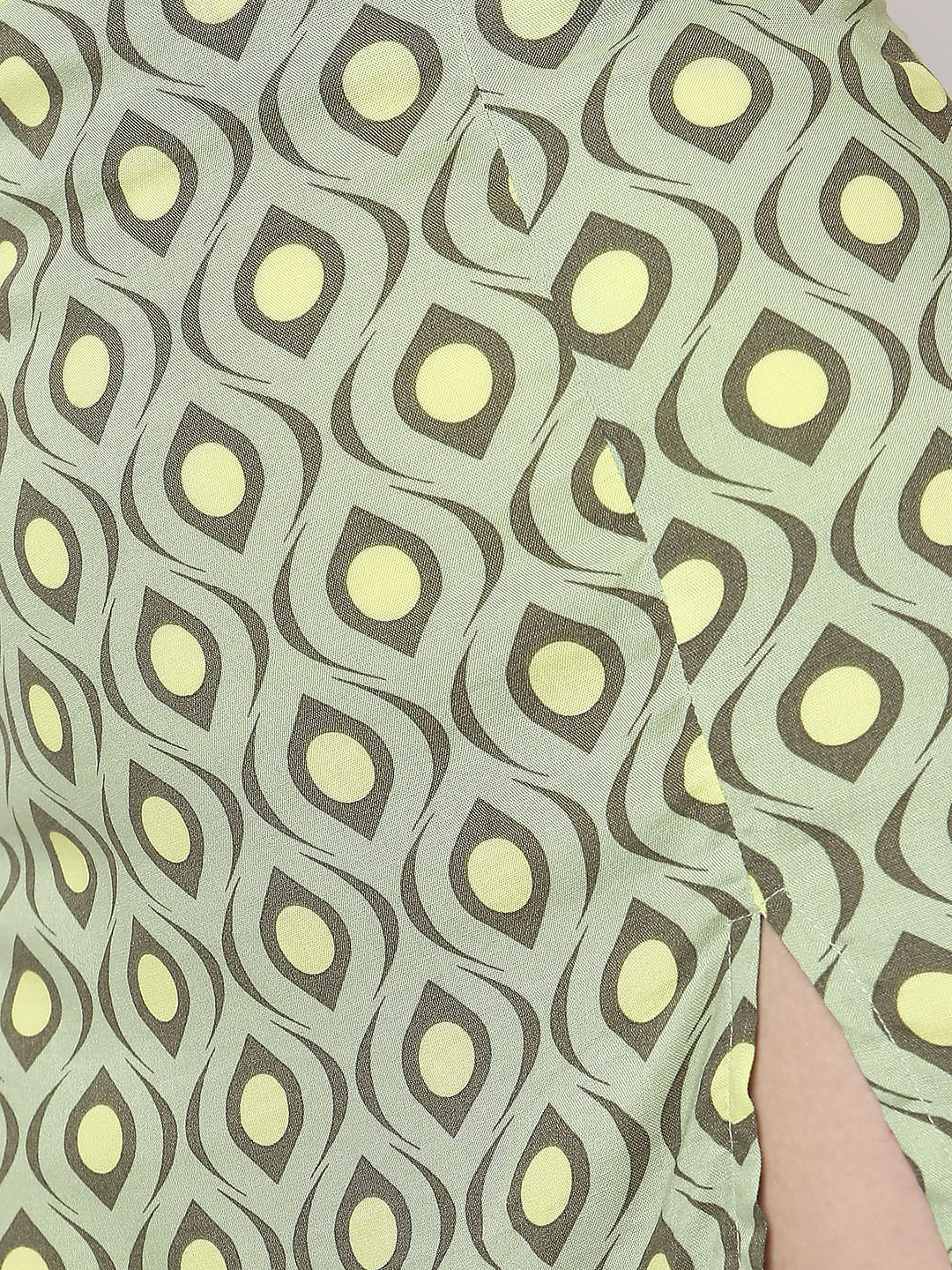 Green Low Rise Printed Co-Ord Set Skirt