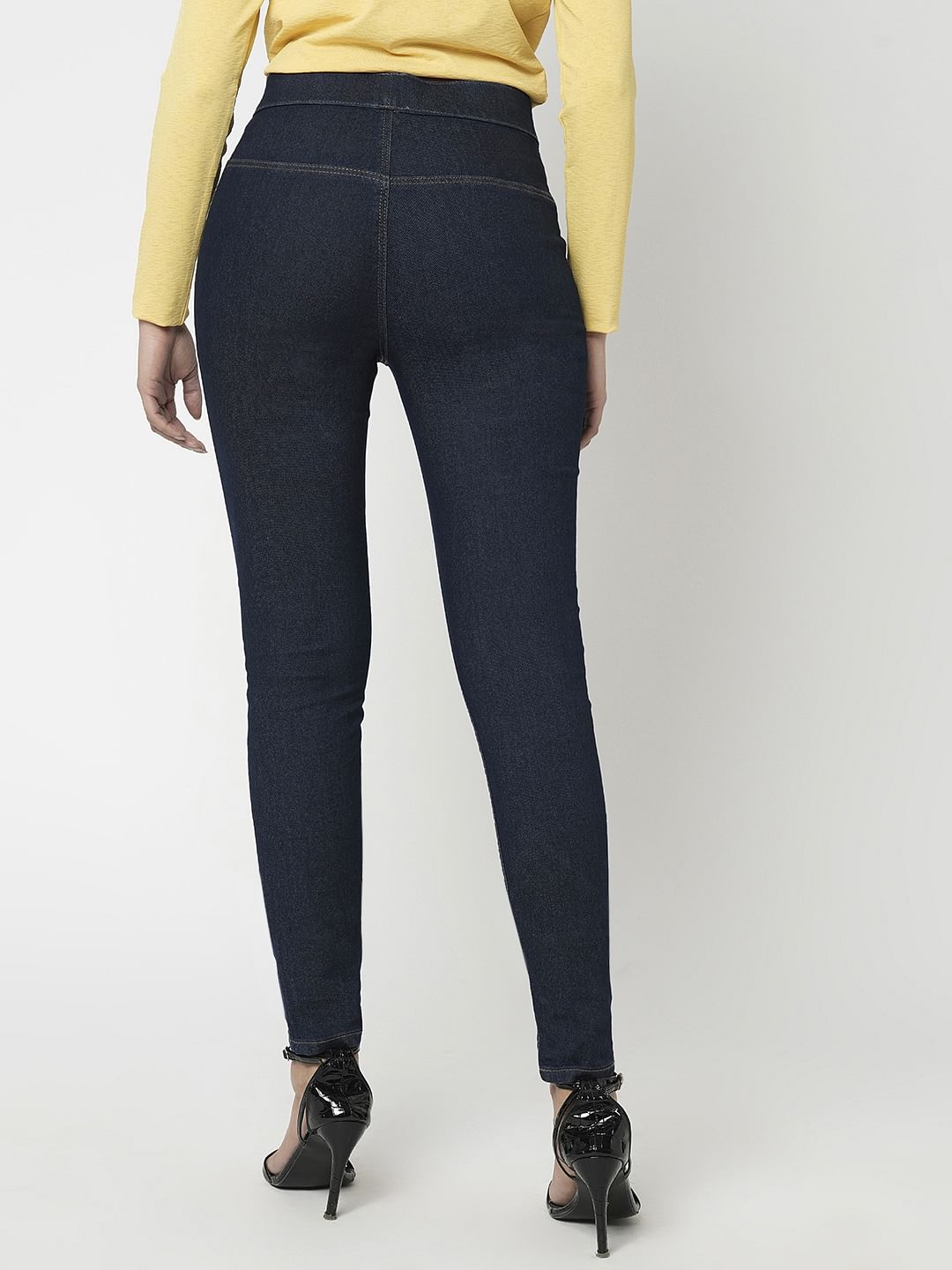 I.Scenery By Vero Moda Dark Blue High Rise Skinny Jeggings