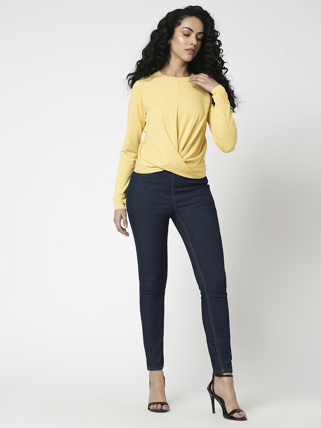 I.Scenery By Vero Moda Dark Blue High Rise Skinny Jeggings