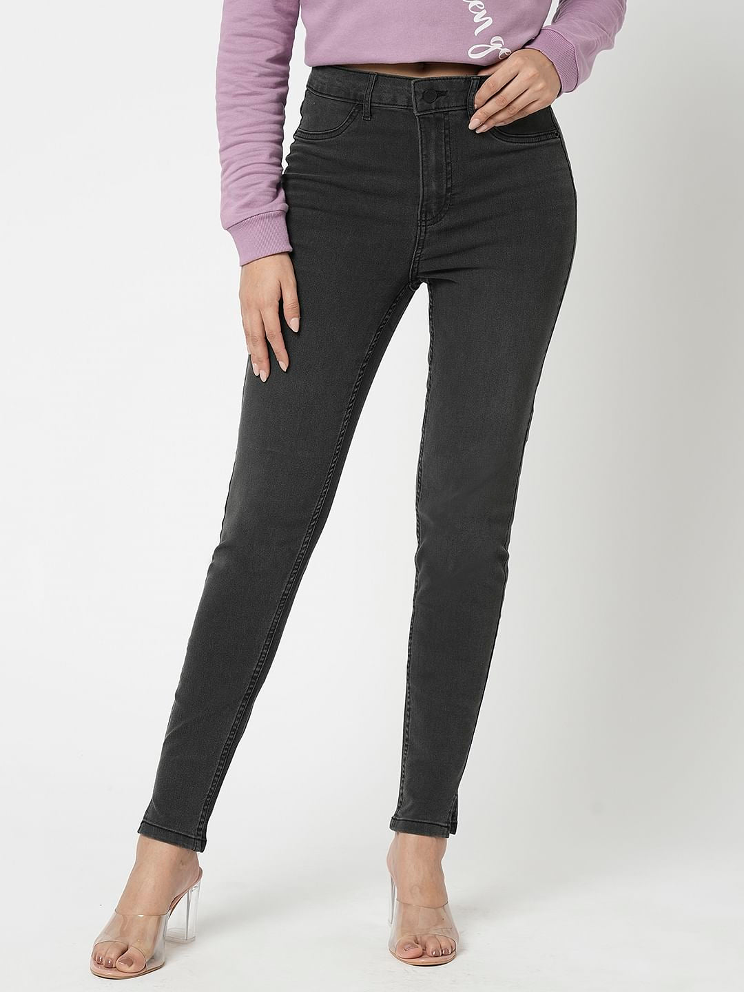 I.Scenery By Vero Moda Grey High Rise Skinny Jeggings