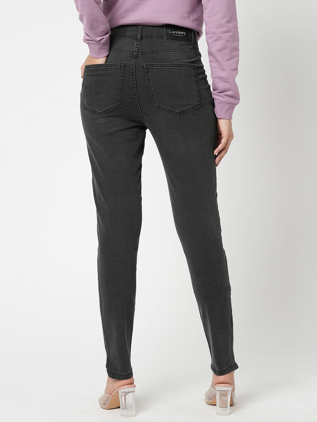 I.Scenery By Vero Moda Grey High Rise Skinny Jeggings