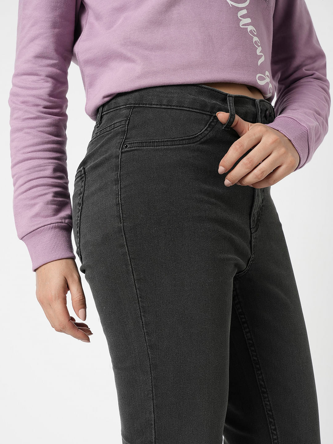 I.Scenery By Vero Moda Grey High Rise Skinny Jeggings