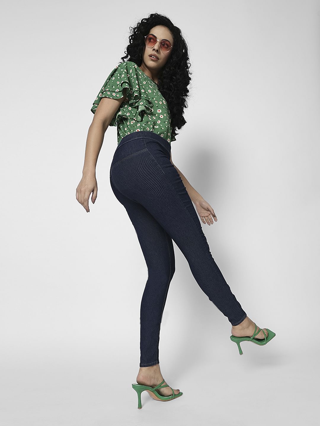 I.Scenery By Vero Moda Dark Blue High Rise Skinny Jeggings