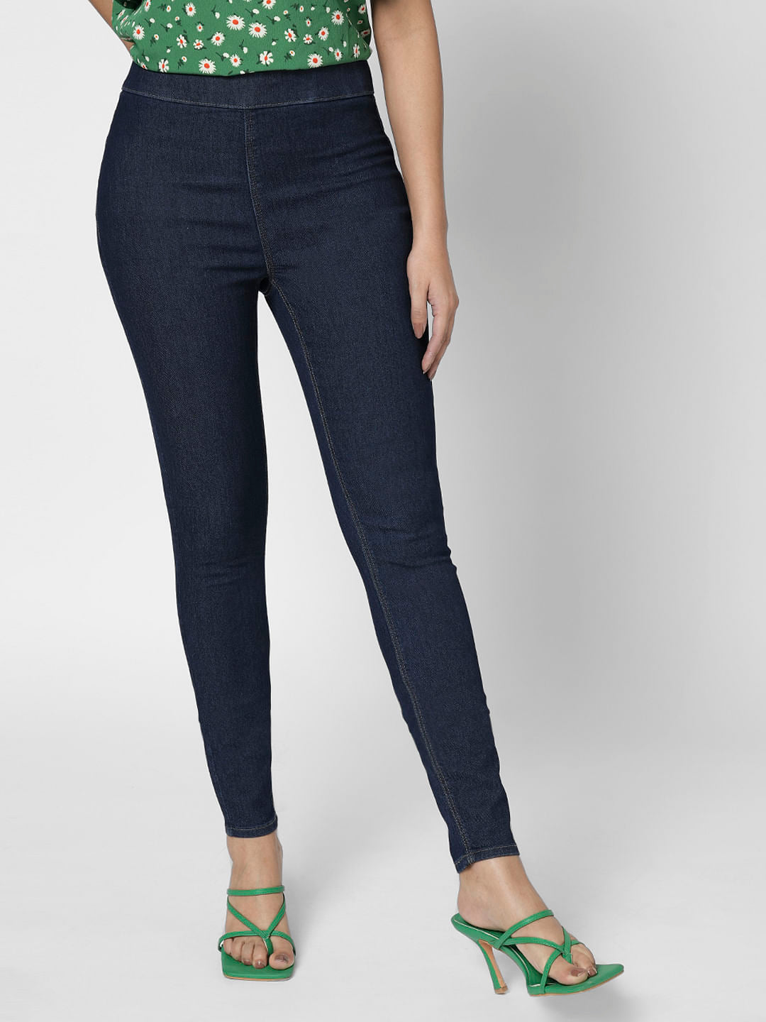 I.Scenery By Vero Moda Dark Blue High Rise Skinny Jeggings