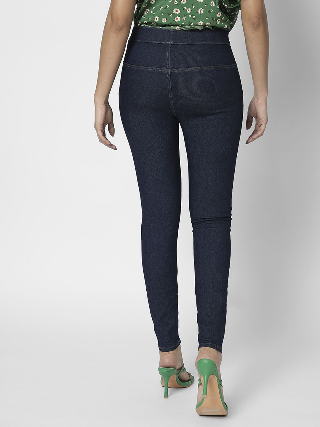 I.Scenery By Vero Moda Dark Blue High Rise Skinny Jeggings