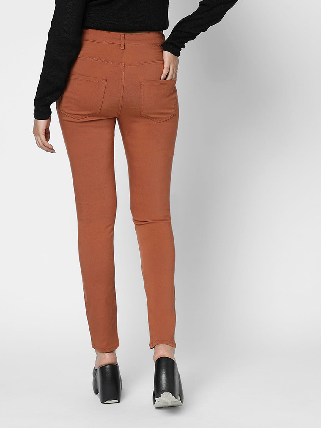 I.Scenery By Vero Moda Brown High Rise Wendy Skinny Jeans