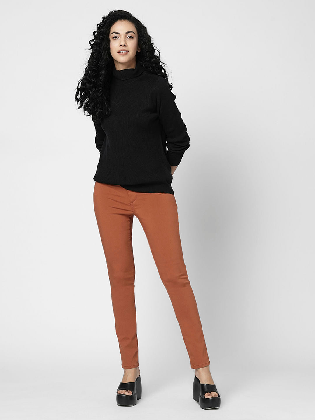 I.Scenery By Vero Moda Brown High Rise Wendy Skinny Jeans