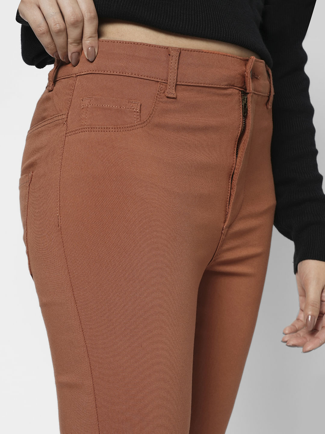 I.Scenery By Vero Moda Brown High Rise Wendy Skinny Jeans